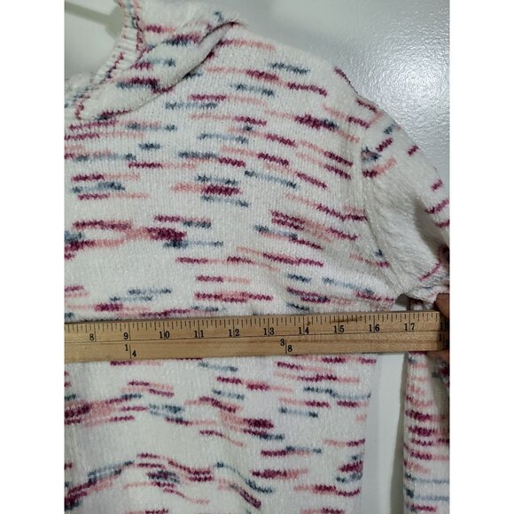 DKNY Girls SZ LG 14-16 Multicolor Pink Confetti Hooded Chenille Sweater Pullover - Picture 5 of 8